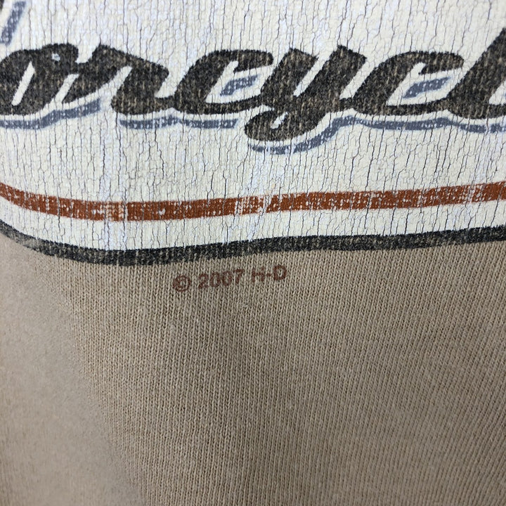 00'S Harley-Davidson Motorcycle Bike T-shirt Men's XL size unclear Beige type Vintage Second Hand