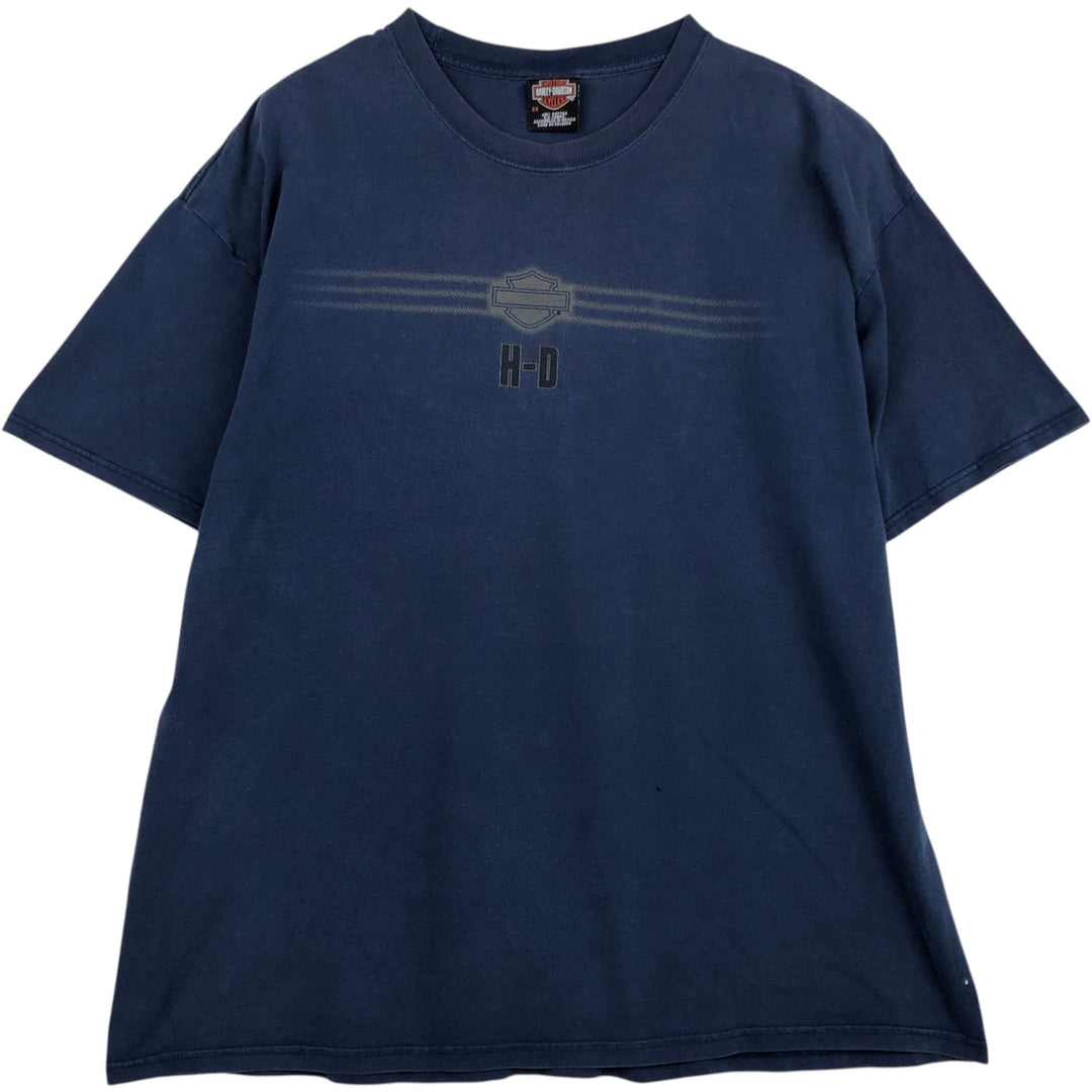 Harley-Davidson Motorcycle Bike T-shirt, Men's XXL cotton navy blue type Vintage Second Hand