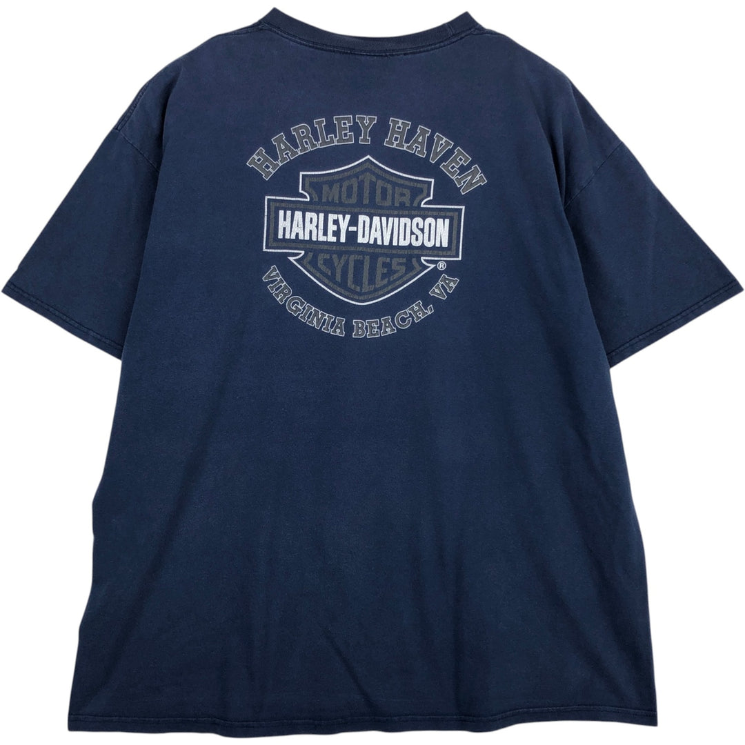 Harley-Davidson Motorcycle Bike T-shirt, Men's XXL cotton navy blue type Vintage Second Hand