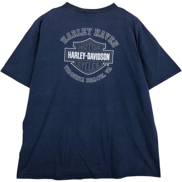 Harley-Davidson Motorcycle Bike T-shirt, Men's XXL cotton navy blue type Vintage Second Hand