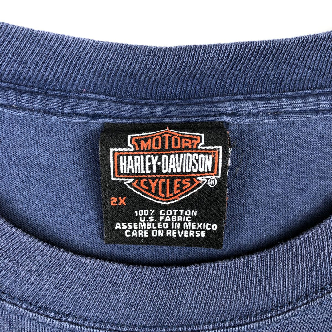 Harley-Davidson Motorcycle Bike T-shirt, Men's XXL cotton navy blue type Vintage Second Hand