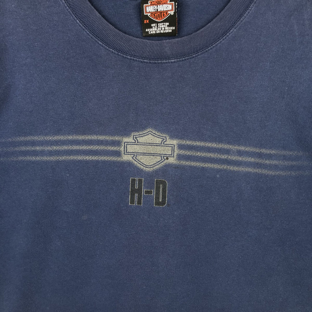 Harley-Davidson Motorcycle Bike T-shirt, Men's XXL cotton navy blue type Vintage Second Hand