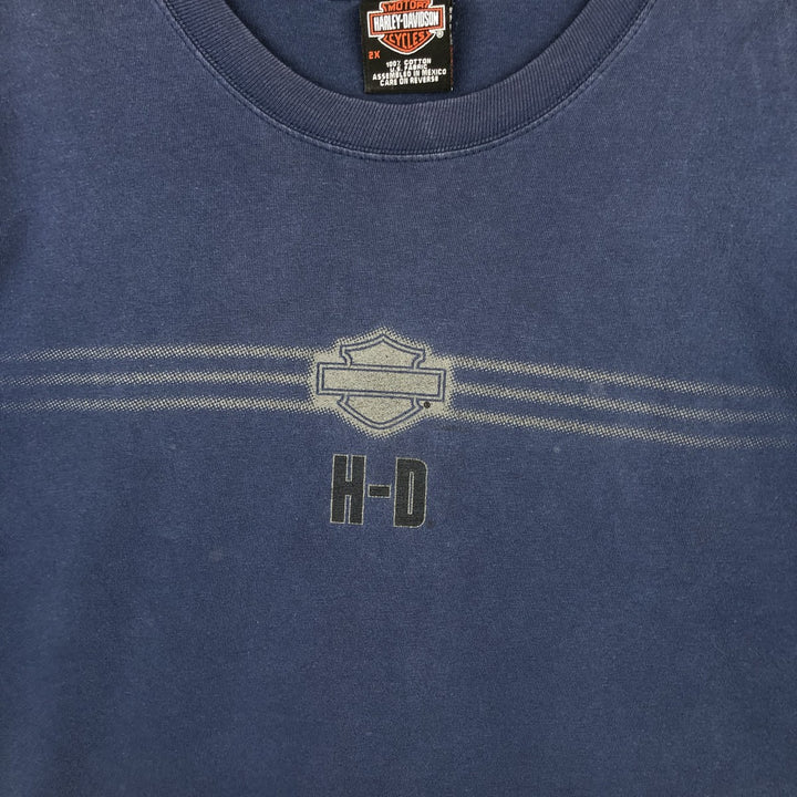 Harley-Davidson Motorcycle Bike T-shirt, Men's XXL cotton navy blue type Vintage Second Hand