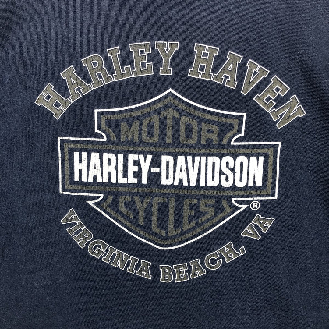 Harley-Davidson Motorcycle Bike T-shirt, Men's XXL cotton navy blue type Vintage Second Hand
