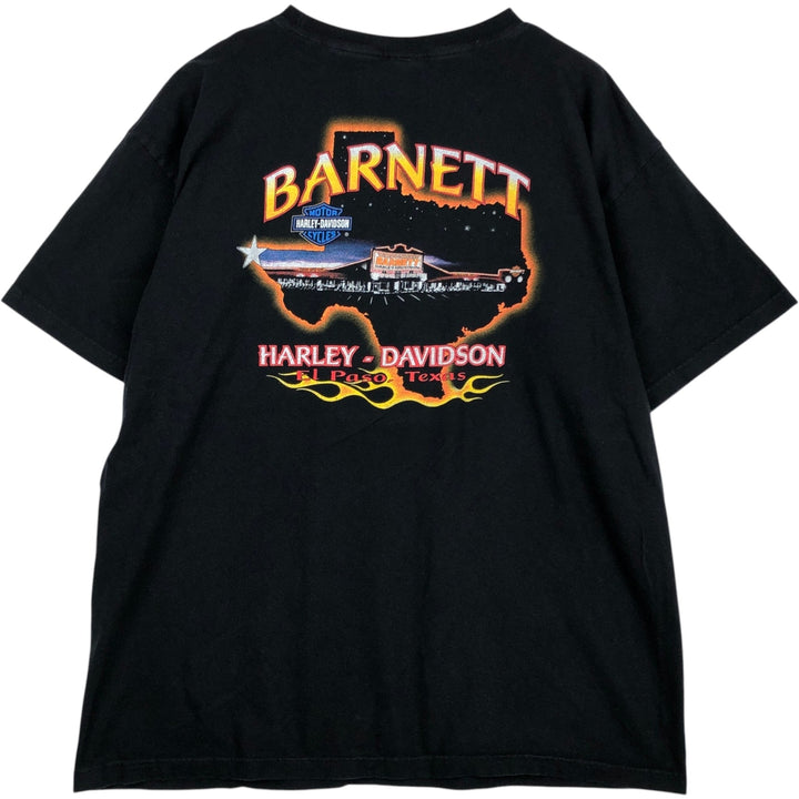 00'S Harley-Davidson Motorcycle Bike T-shirt Made in USA Men's XXL cotton black type Vintage Second Hand