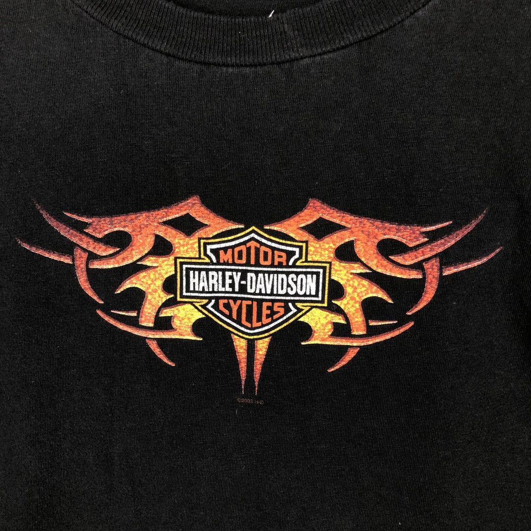 00'S Harley-Davidson Motorcycle Bike T-shirt Made in USA Men's XXL cotton black type Vintage Second Hand
