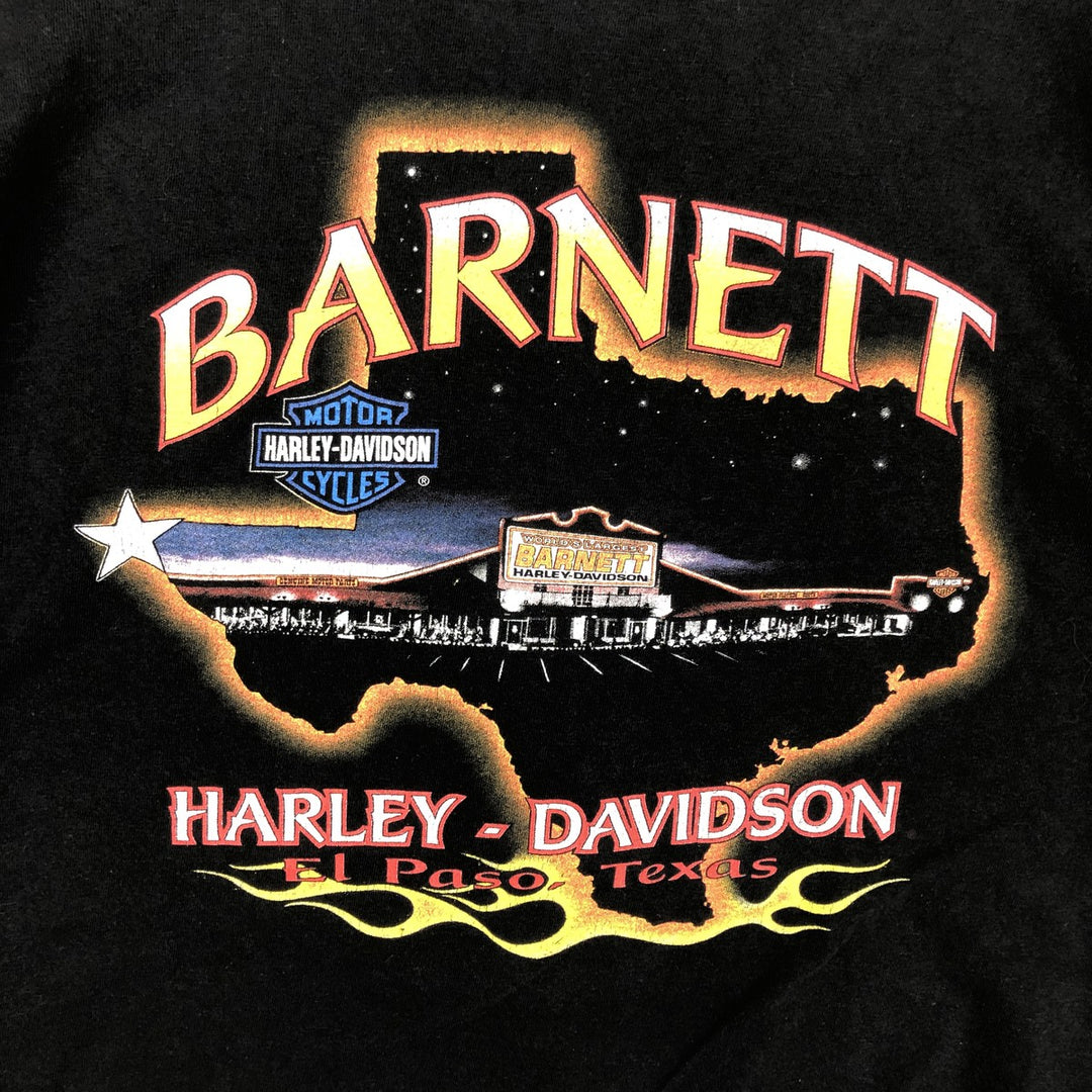 00'S Harley-Davidson Motorcycle Bike T-shirt Made in USA Men's XXL cotton black type Vintage Second Hand