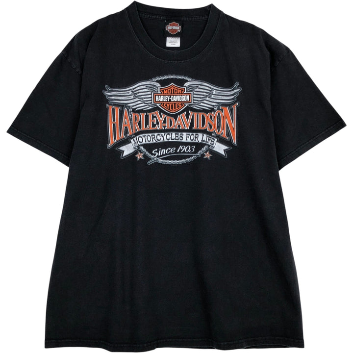 00'S Harley-Davidson Motorcycle Bike T-shirt Men's XL size cotton black type Vintage Second Hand