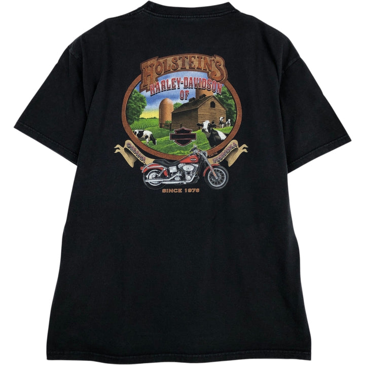 00'S Harley-Davidson Motorcycle Bike T-shirt Men's XL size cotton black type Vintage Second Hand