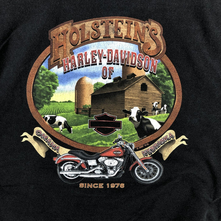 00'S Harley-Davidson Motorcycle Bike T-shirt Men's XL size cotton black type Vintage Second Hand