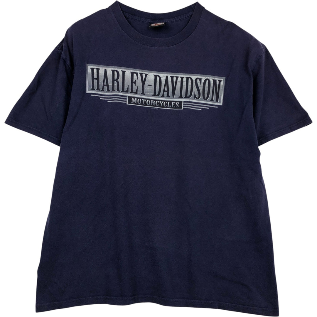 00'S Harley-Davidson Motorcycle Bike T-shirt Men's XL size unclear navy blue type Vintage Second Hand