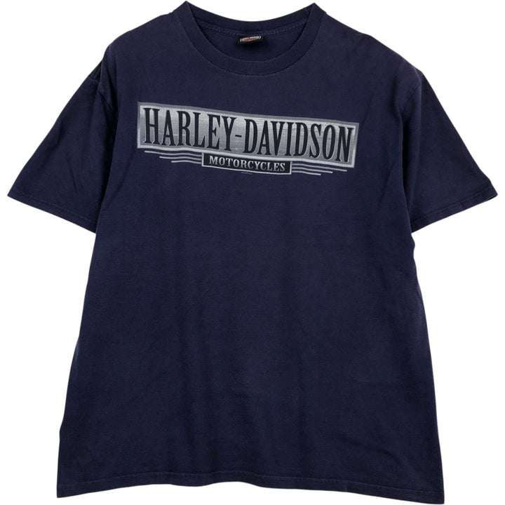 00'S Harley-Davidson Motorcycle Bike T-shirt Men's XL size unclear navy blue type Vintage Second Hand