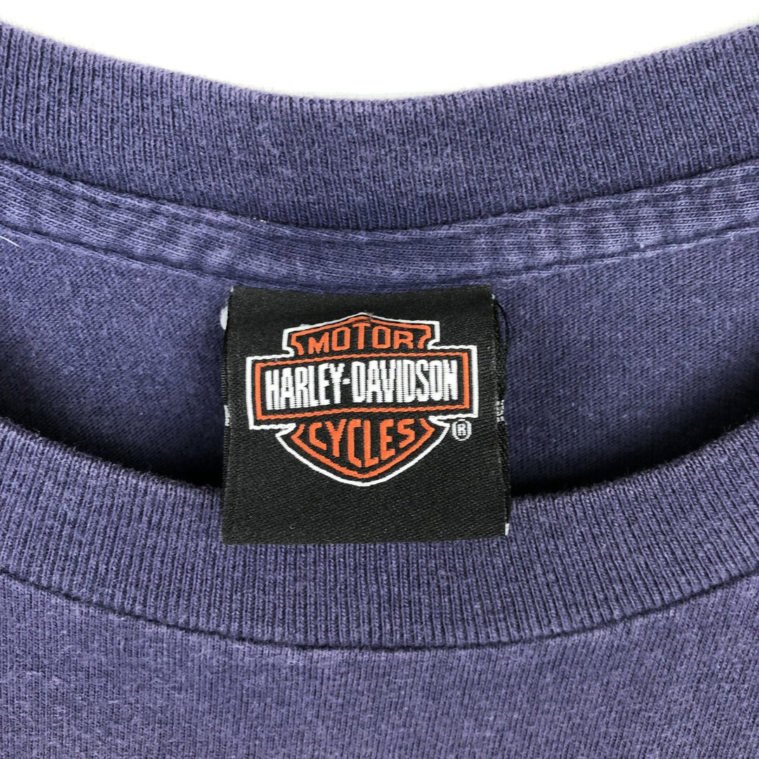00'S Harley-Davidson Motorcycle Bike T-shirt Men's XL size unclear navy blue type Vintage Second Hand
