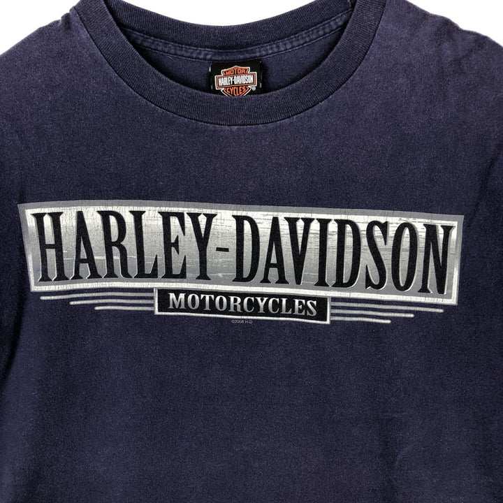 00'S Harley-Davidson Motorcycle Bike T-shirt Men's XL size unclear navy blue type Vintage Second Hand
