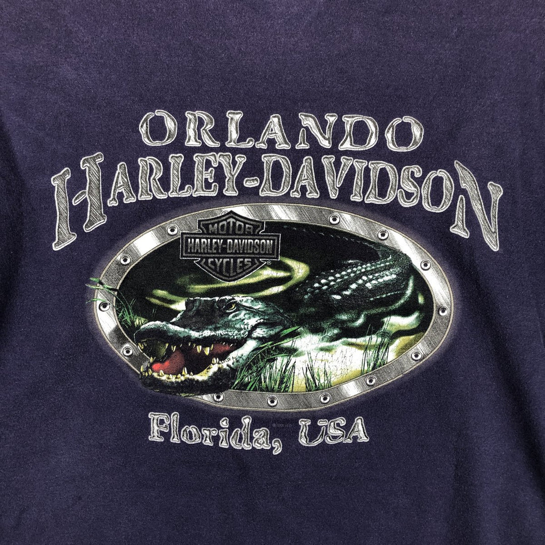 00'S Harley-Davidson Motorcycle Bike T-shirt Men's XL size unclear navy blue type Vintage Second Hand