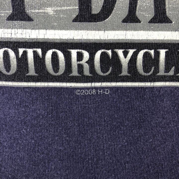 00'S Harley-Davidson Motorcycle Bike T-shirt Men's XL size unclear navy blue type Vintage Second Hand