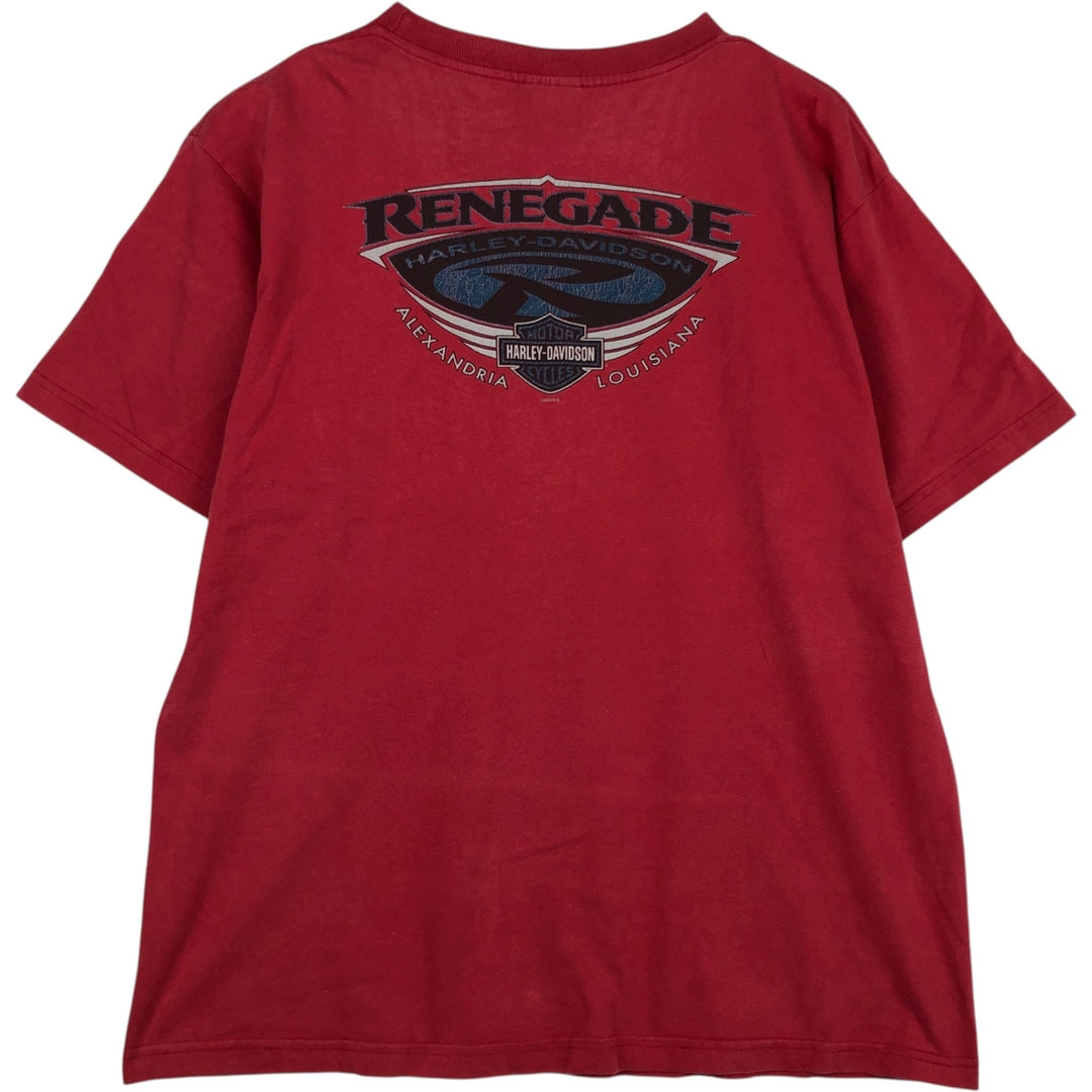 00'S Harley-Davidson Motorcycle Bike T-shirt Made in USA Men's XL cotton red type Vintage Second Hand
