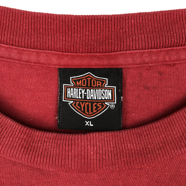 00'S Harley-Davidson Motorcycle Bike T-shirt Made in USA Men's XL cotton red type Vintage Second Hand