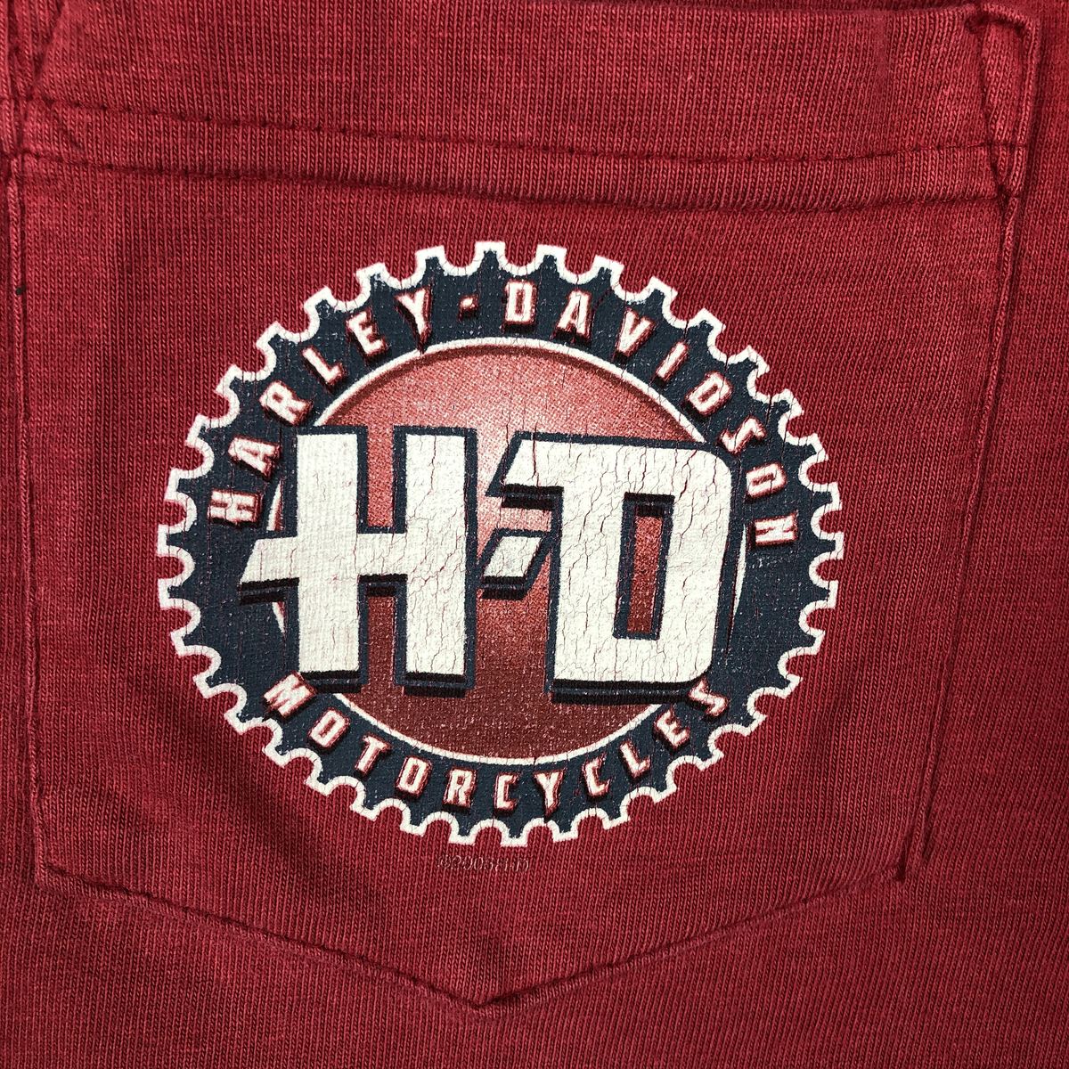 00'S Harley-Davidson Motorcycle Bike T-shirt Made in USA Men's XL cotton red type Vintage Second Hand