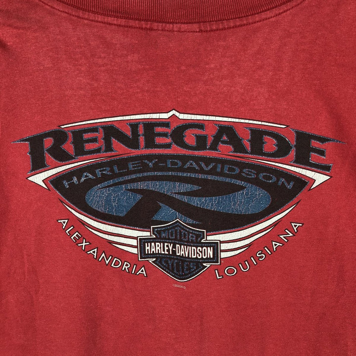 00'S Harley-Davidson Motorcycle Bike T-shirt Made in USA Men's XL cotton red type Vintage Second Hand