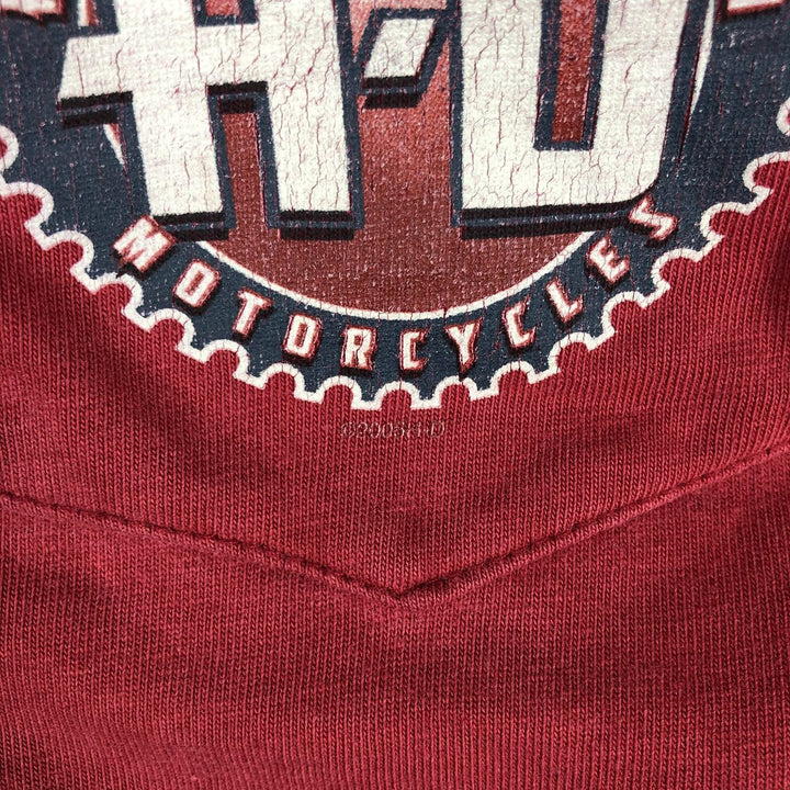 00'S Harley-Davidson Motorcycle Bike T-shirt Made in USA Men's XL cotton red type Vintage Second Hand