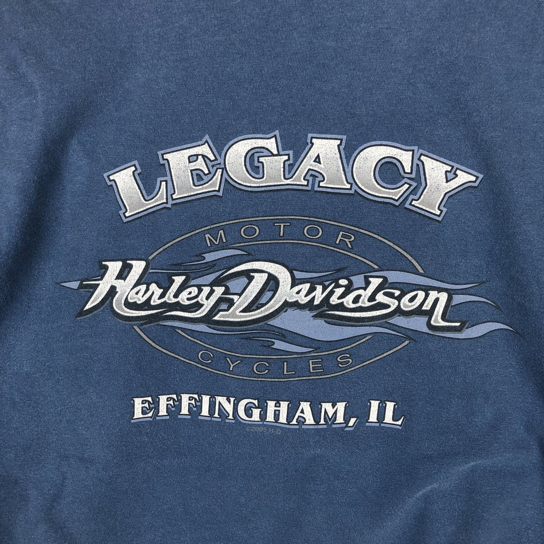 Harley-Davidson Motorcycle Bike T-shirt Made in USA Men's L size cotton Blue type light blue Vintage Second Hand