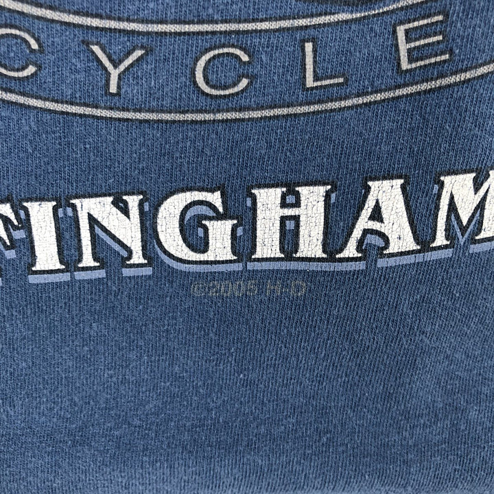 Harley-Davidson Motorcycle Bike T-shirt Made in USA Men's L size cotton Blue type light blue Vintage Second Hand