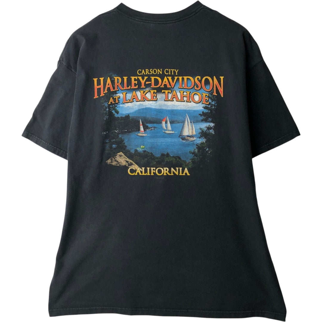 00'S Harley-Davidson Skull Pattern Motorcycle Bike T-shirt Made in USA Men's XL cotton black type Vintage Second Hand