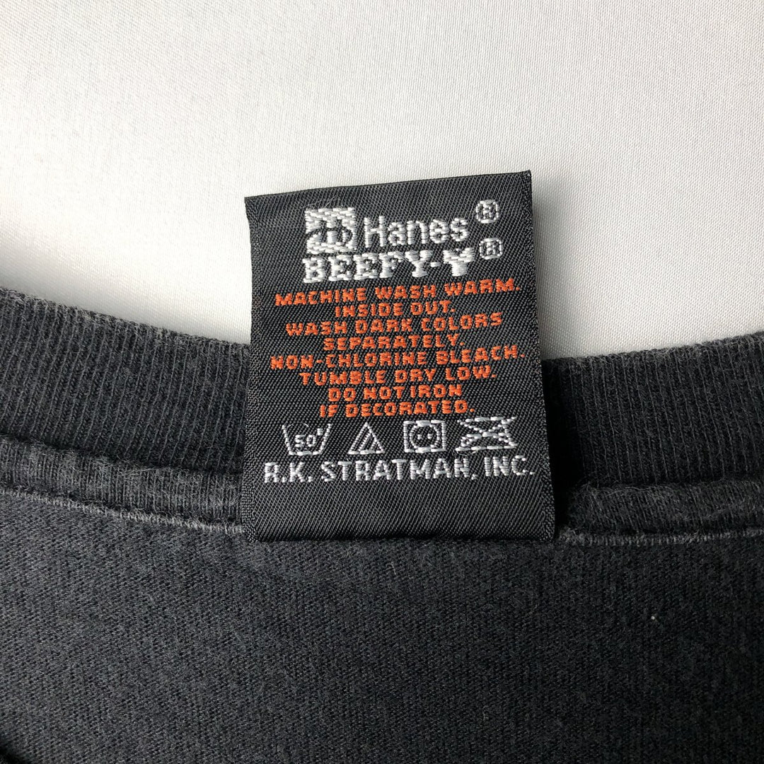 2000'S Harley-Davidson American flag pattern motorcycle bike t-shirt, made in USA, men's size XXL equivalent. cotton black type Vintage Second Hand