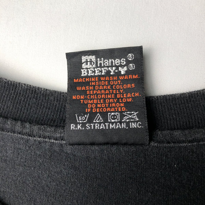 2000'S Harley-Davidson American flag pattern motorcycle bike t-shirt, made in USA, men's size XXL equivalent. cotton black type Vintage Second Hand