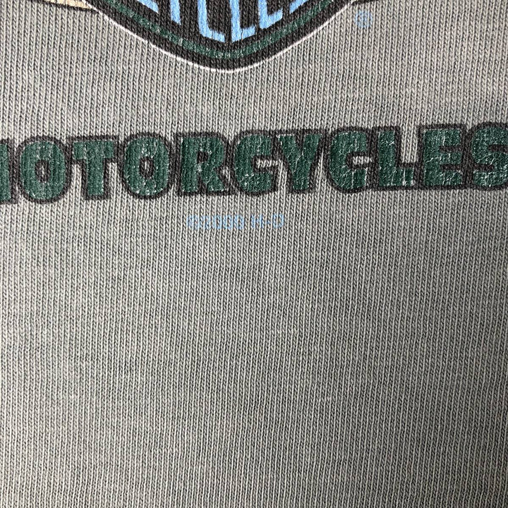 00'S Harley-Davidson Eagle Pattern Motorcycle Bike T-shirt Made in USA Men's XL cotton Blue type light blue Vintage Second Hand