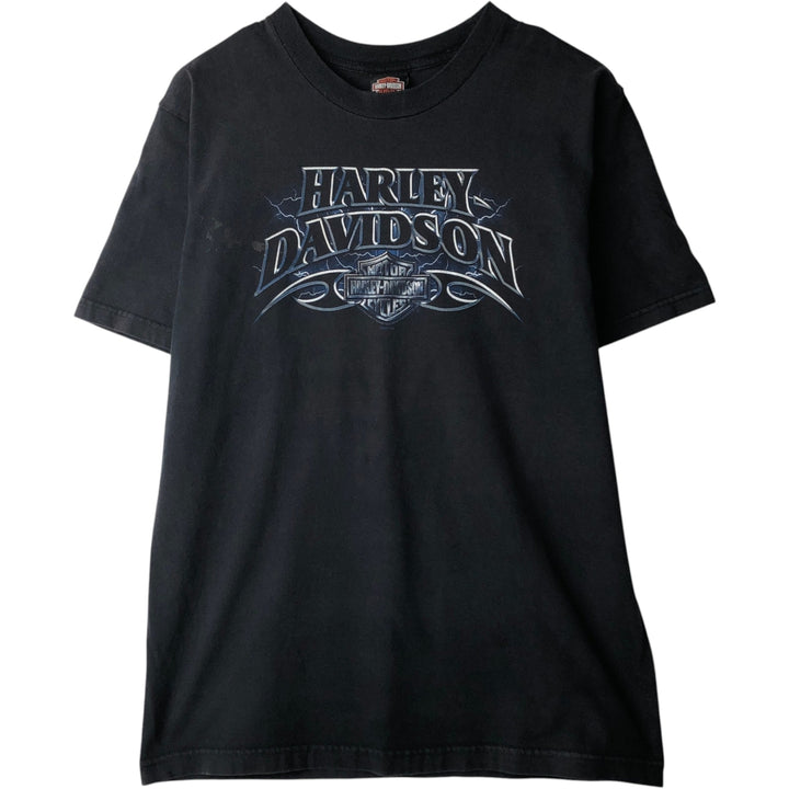 00'S Harley-Davidson Motorcycle Bike T-shirt Made in USA Men's L size cotton black type Vintage Second Hand