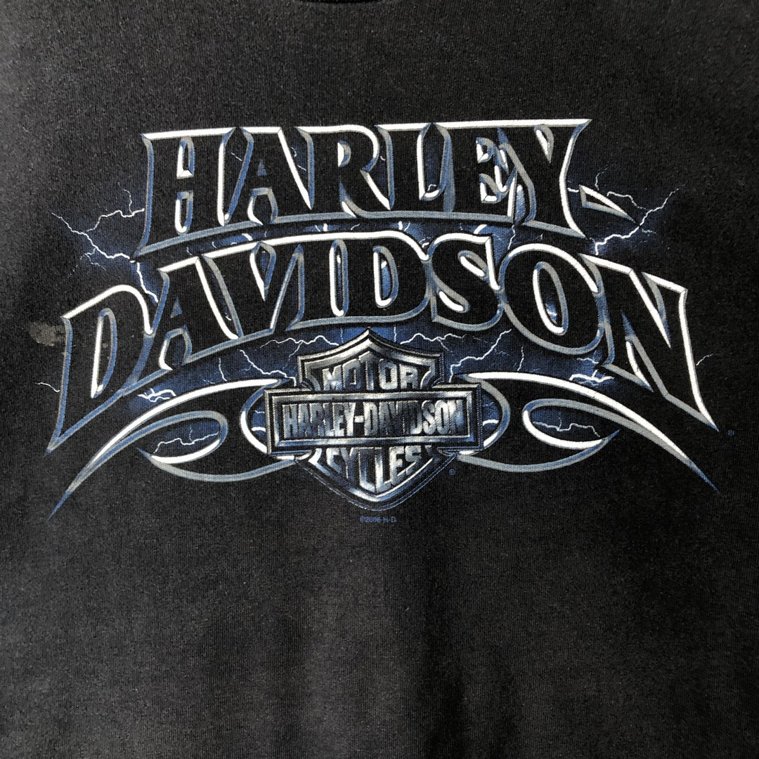 00'S Harley-Davidson Motorcycle Bike T-shirt Made in USA Men's L size cotton black type Vintage Second Hand