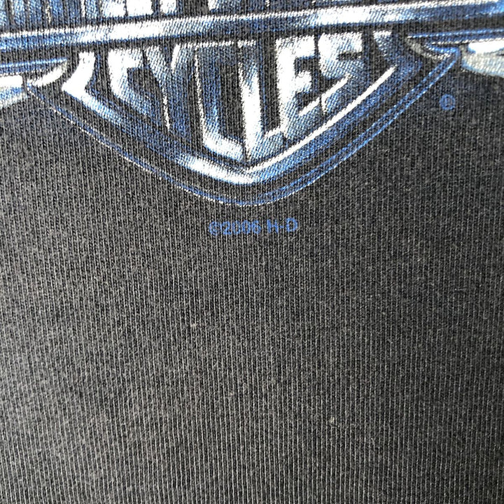 00'S Harley-Davidson Motorcycle Bike T-shirt Made in USA Men's L size cotton black type Vintage Second Hand