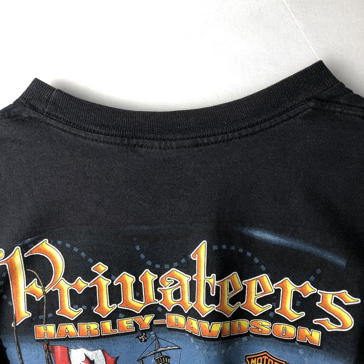 00'S Harley-Davidson Motorcycle Bike T-shirt Made in USA Men's L size cotton black type Vintage Second Hand