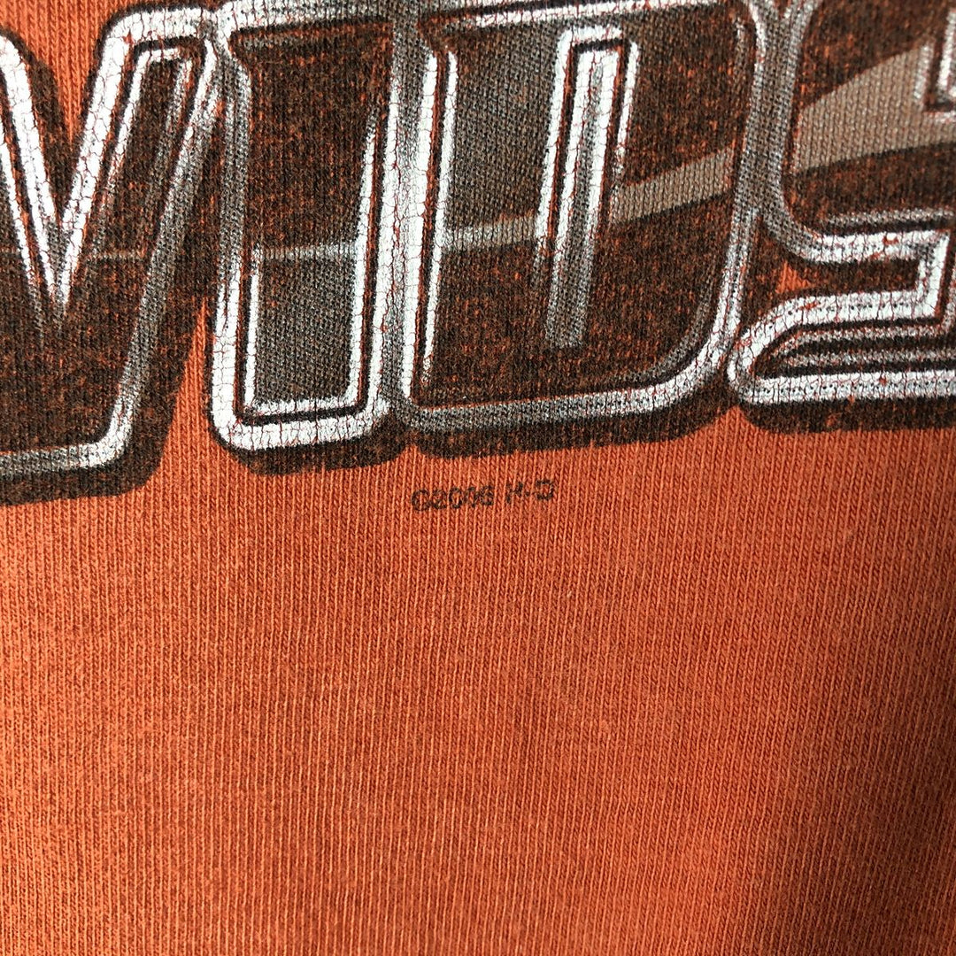 00'S Harley-Davidson Motorcycle Bike T-shirt Made in USA Men's XXL cotton orange type Vintage Second Hand