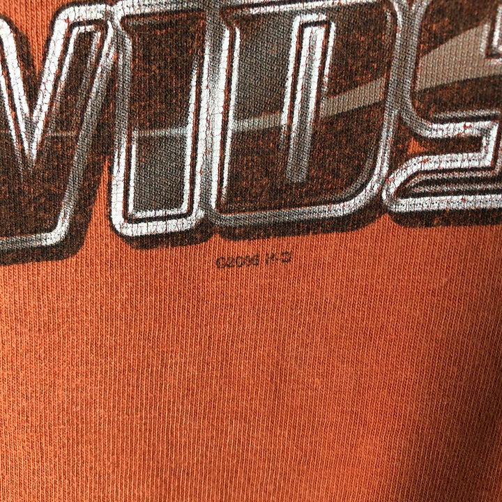 00'S Harley-Davidson Motorcycle Bike T-shirt Made in USA Men's XXL cotton orange type Vintage Second Hand