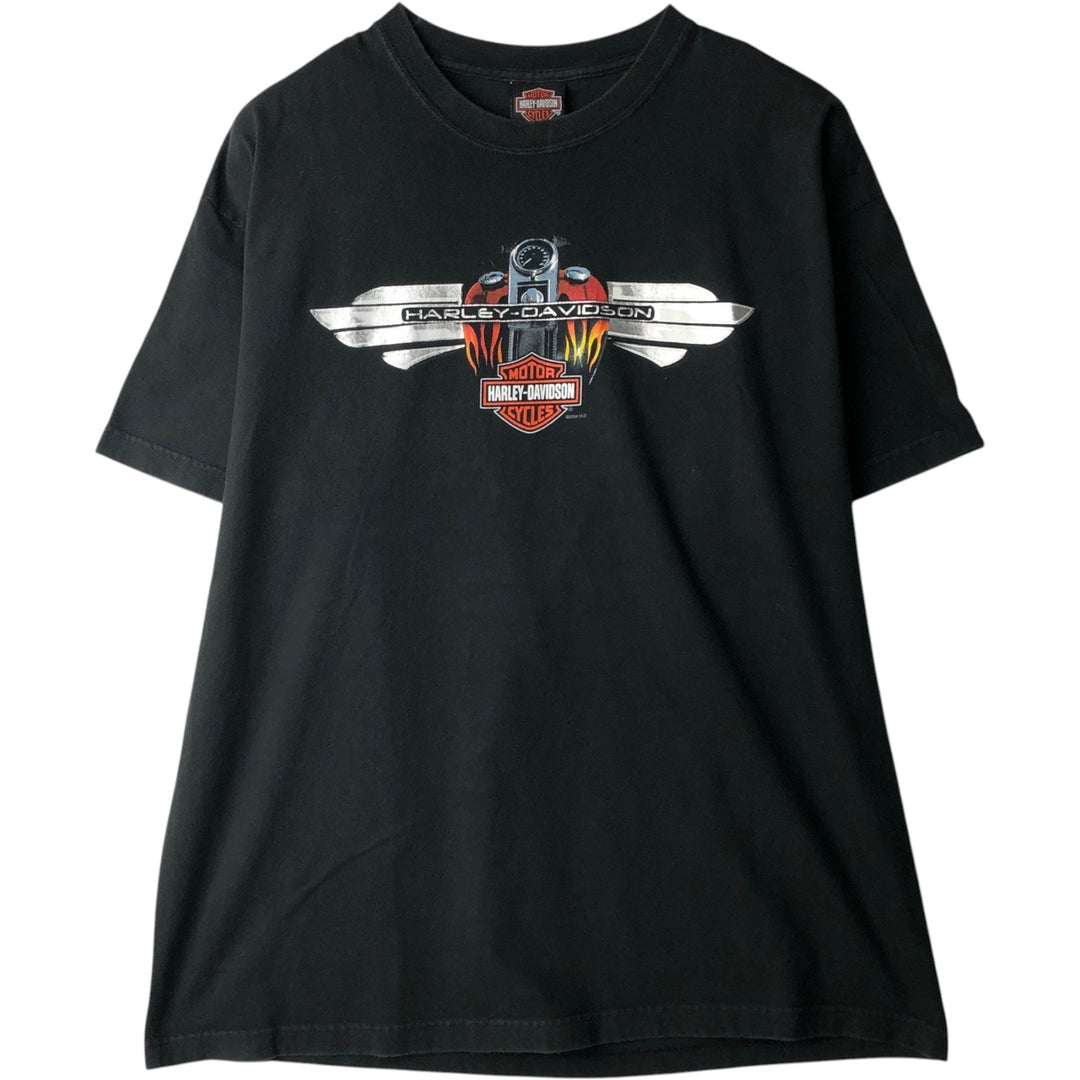 00'S Harley-Davidson Motorcycle Bike T-shirt Made in USA Men's XL cotton black type Vintage Second Hand