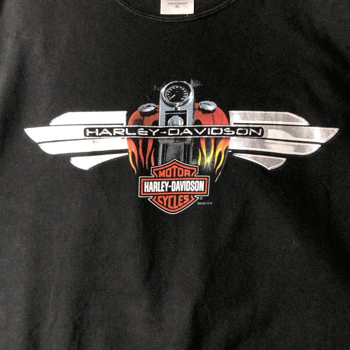 00'S Harley-Davidson Motorcycle Bike T-shirt Made in USA Men's XL cotton black type Vintage Second Hand