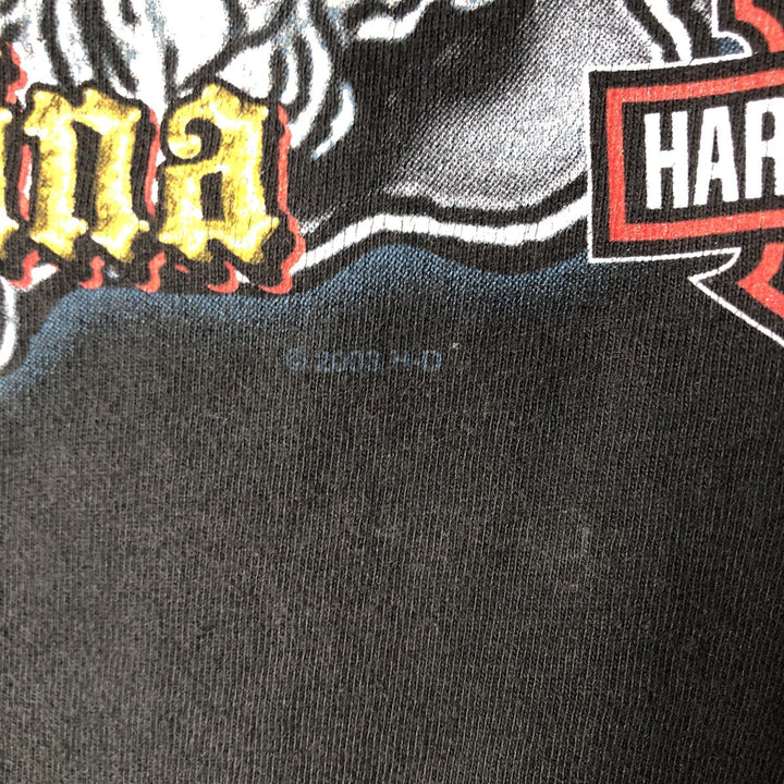 00'S Harley-Davidson Motorcycle Bike T-shirt Made in USA Men's XL cotton black type Vintage Second Hand