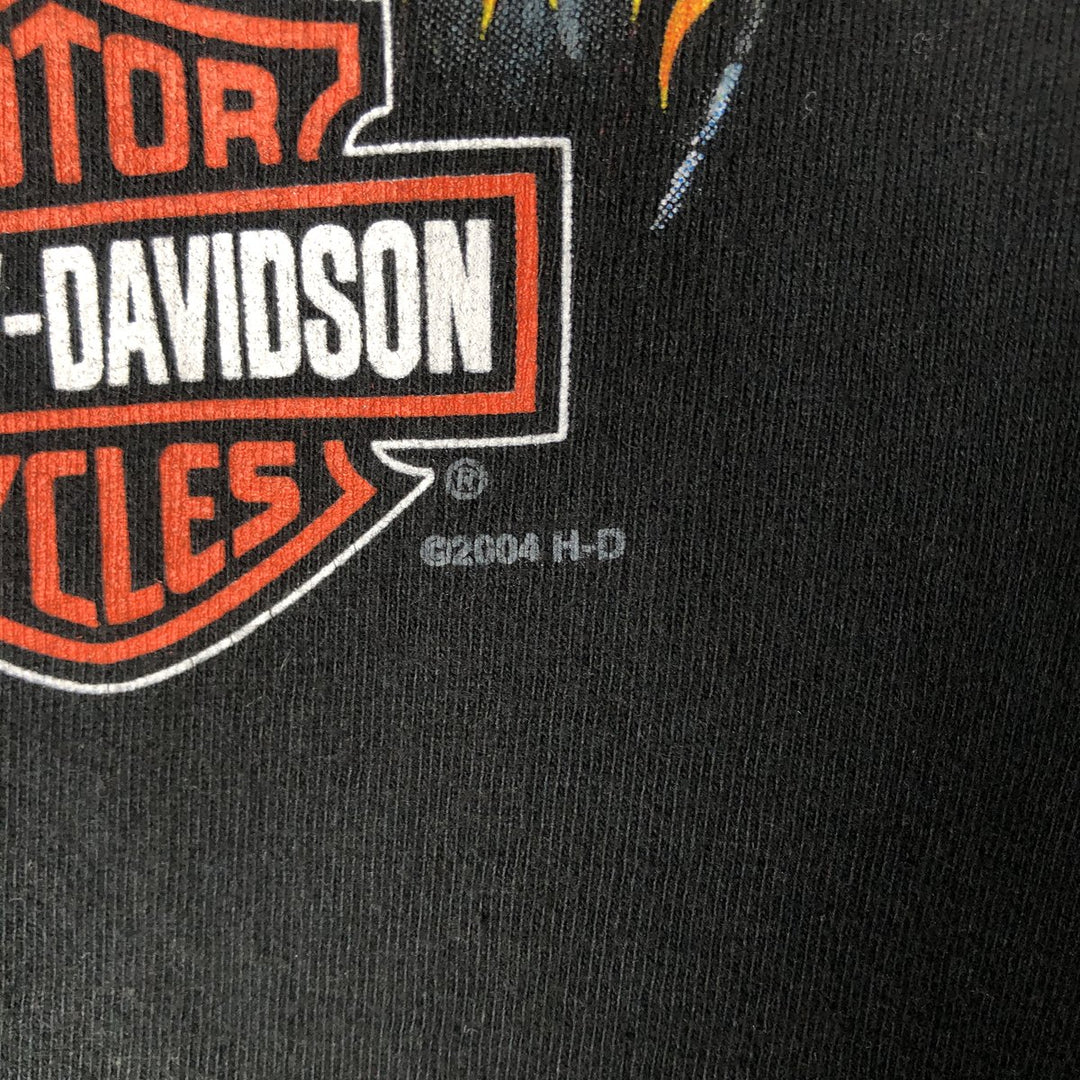 00'S Harley-Davidson Motorcycle Bike T-shirt Made in USA Men's XL cotton black type Vintage Second Hand