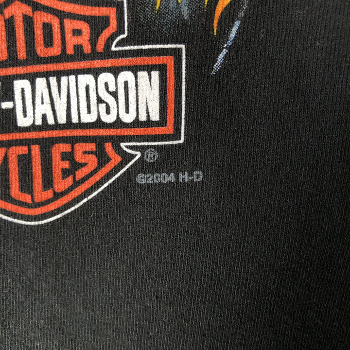 00'S Harley-Davidson Motorcycle Bike T-shirt Made in USA Men's XL cotton black type Vintage Second Hand