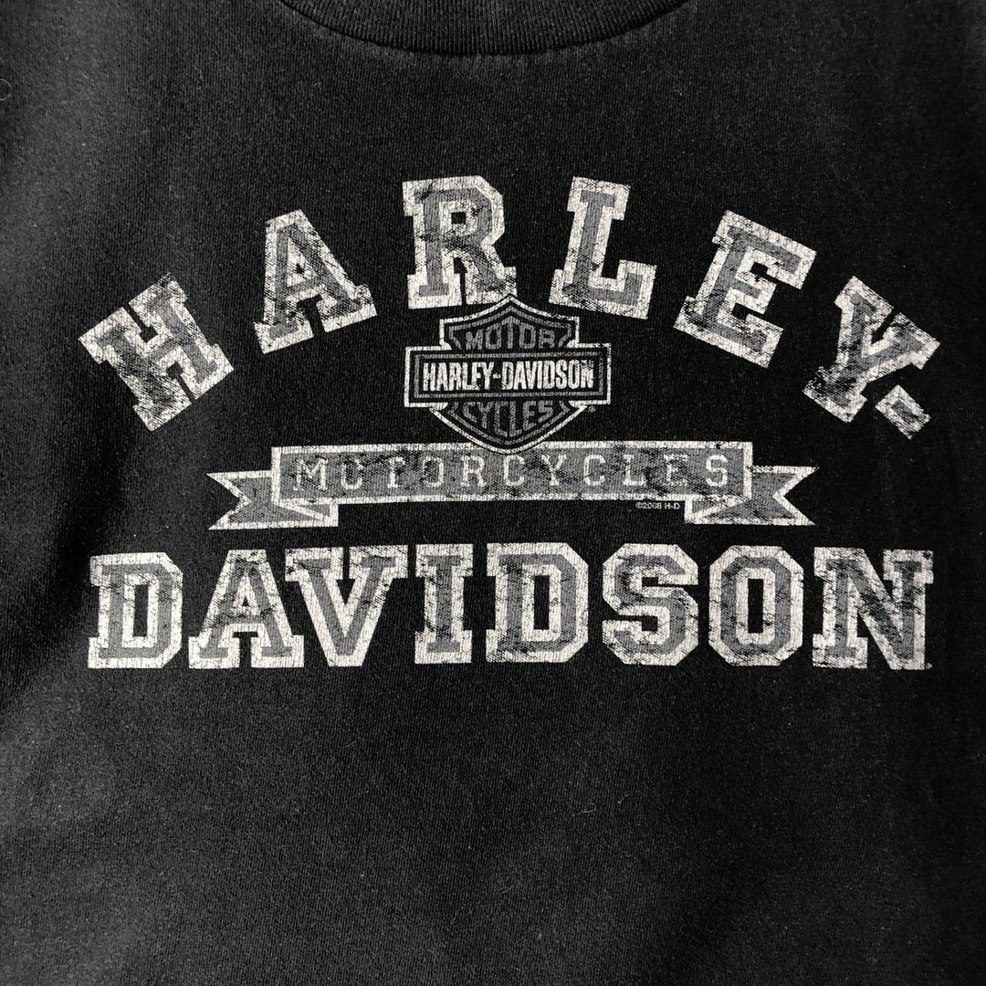 00'S Harley-Davidson Motorcycle Bike T-shirt Men's M size cotton black type Vintage Second Hand