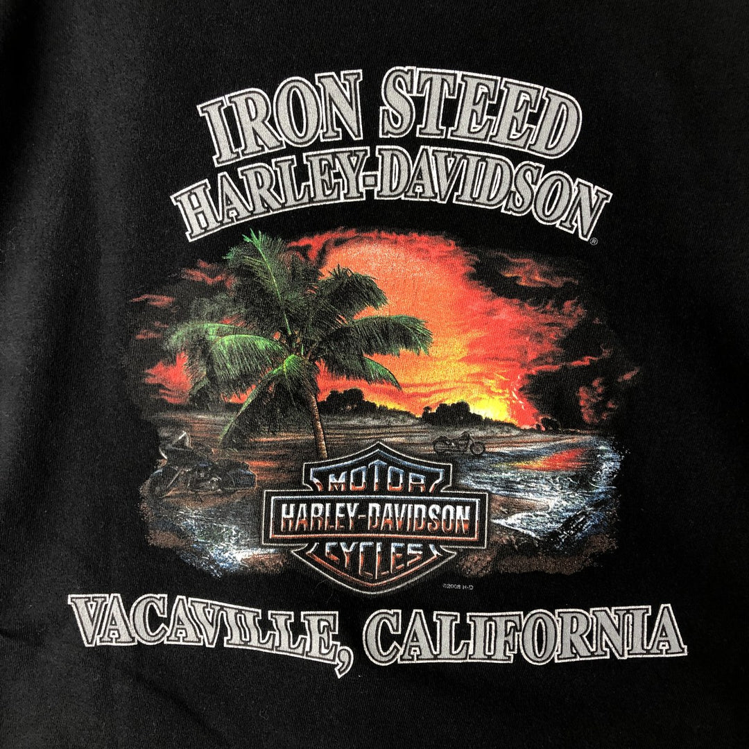 00'S Harley-Davidson Motorcycle Bike T-shirt Men's M size cotton black type Vintage Second Hand