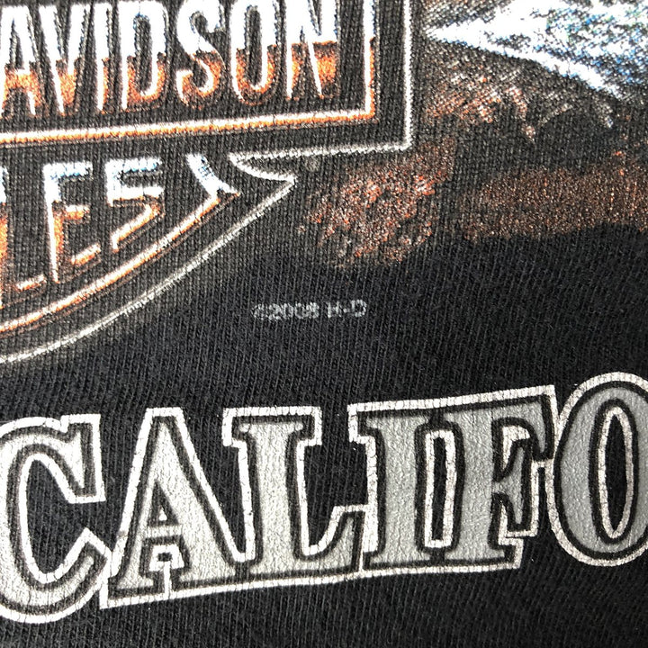00'S Harley-Davidson Motorcycle Bike T-shirt Men's M size cotton black type Vintage Second Hand