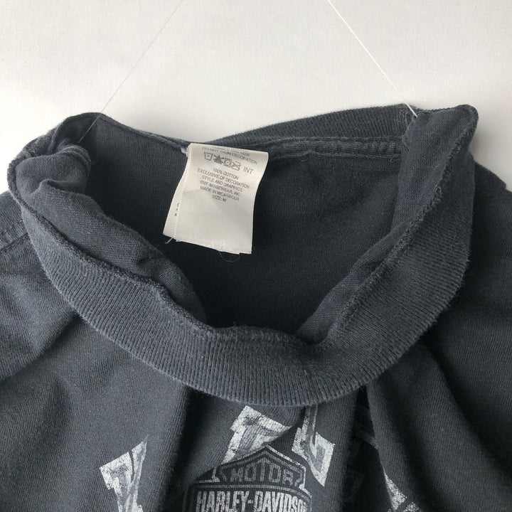 00'S Harley-Davidson Motorcycle Bike T-shirt Men's M size cotton black type Vintage Second Hand