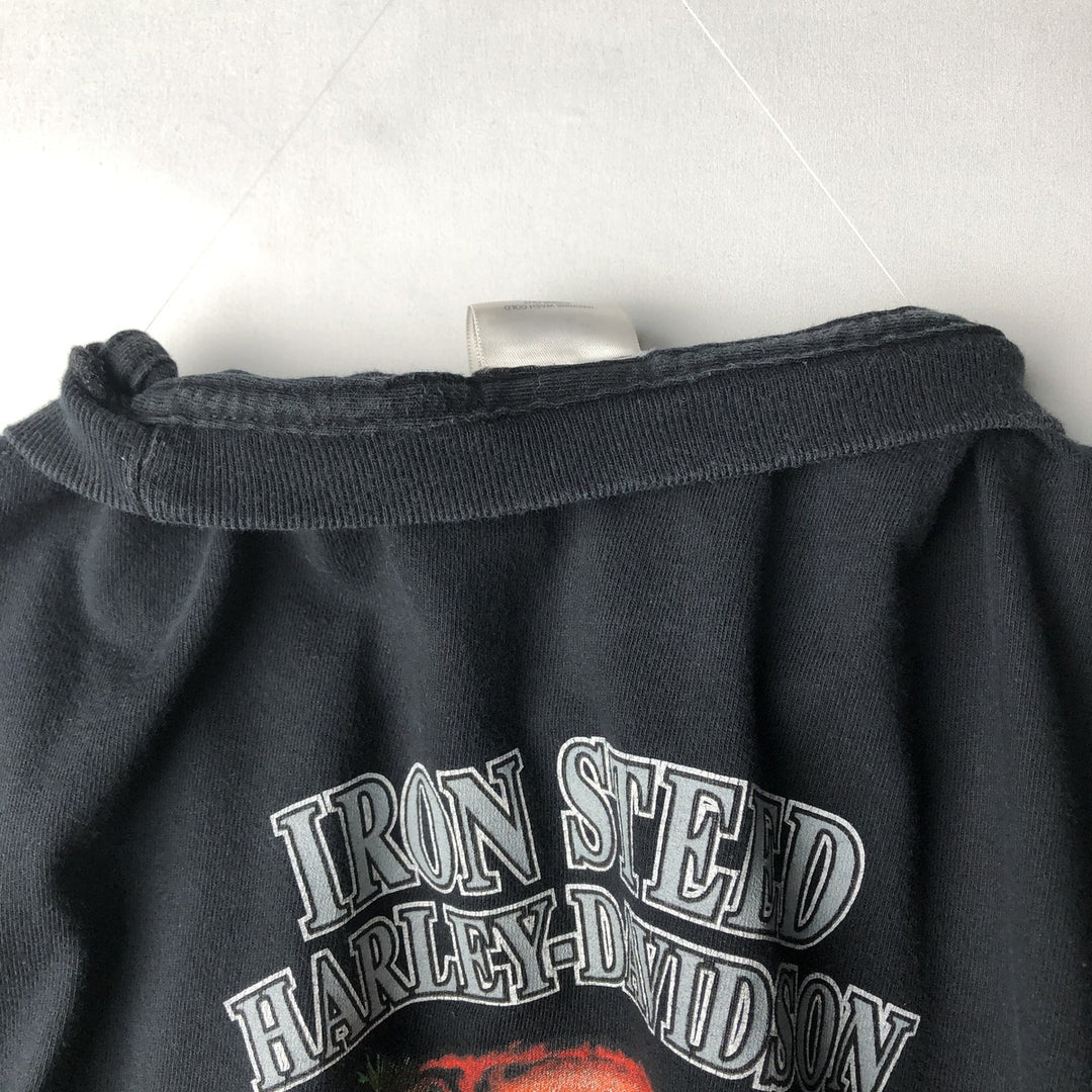 00'S Harley-Davidson Motorcycle Bike T-shirt Men's M size cotton black type Vintage Second Hand