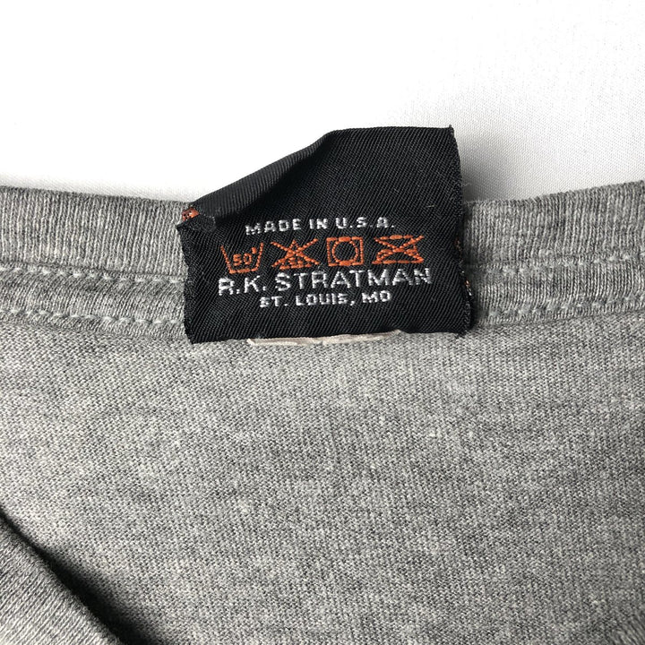 Harley-Davidson Eagle Pattern V-Neck Motorcycle T-Shirt, Made in USA, Men's Size XL (approx.) unclear gray type Vintage Second Hand