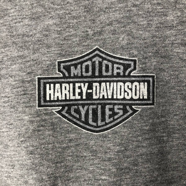 Harley-Davidson Eagle Pattern V-Neck Motorcycle T-Shirt, Made in USA, Men's Size XL (approx.) unclear gray type Vintage Second Hand