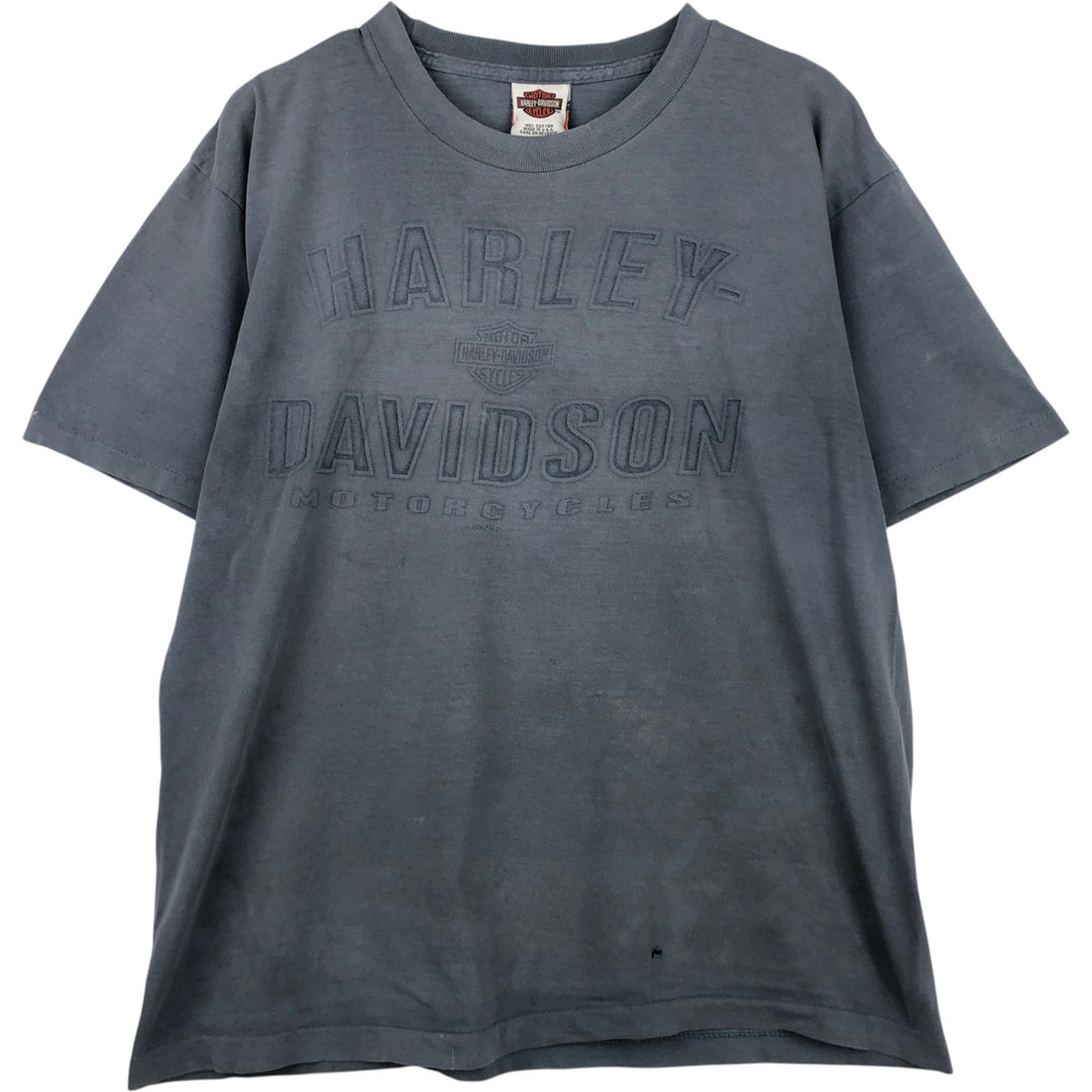 00'S Harley-Davidson Motorcycle Bike T-shirt Made in USA Men's L size cotton black type Vintage Second Hand